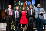 Performers Pose on Stage at the End of the Saturday Night 2020 Ragtime and Jazz Festival Concert by Mississippi State University Libraries