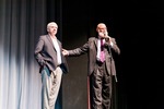 Chip Templeton and Jeff Barnhart Speak on Stage at the Saturday Night 2020 Ragtime and Jazz Festival Concert
