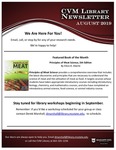 August 2019 CVM Library Newsletter by Mississippi State University
