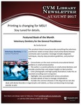 August 2017 CVM Library Newsletter by Mississippi State University