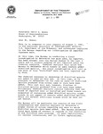 Letter, David R. Bowen from A. R. Dickerson, the Director of the Department of Treasury, October 21, 1981, with a Forwarded Letter from a Constituent by The Office of the Department of the Treasury