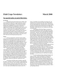 Field Crops Newsletter - March 2008 by Ernest Ernie Flint Jr.