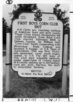 First Boys Corn Club sign