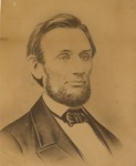 Photograph of a Lithograph Bust Portrait of Abraham Lincoln