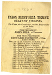 1860 Presidential Election Ticket for John Bell and Edward Everett