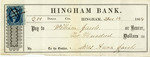 Hingham Bank Check, Paid to William Jacobs, Signed by Mrs. Anna Jacobs