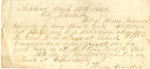 Receipt for Oxen,  Henry Saunders to Peleg Clarke Jr., March 14, 1862