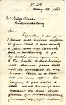 Letter, Lasehnnier [?] to Peleg Clarke, May 24, 1862