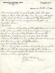 Resolution of Pawcatuck National Bank of Pawcatuck, Connecticut Concerning the Death of Peleg Clarke, Jr., October 16, 1899
