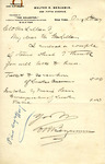 Letter, Walter R. Benjamin to Hugh McLellan, August 27, 1907
