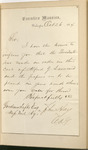 Letter, John Hay to Gardner Tufts, dated  October 26, 1864,