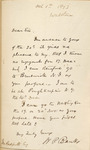 Letter, Nathaniel P. Banks to James Redpath, October 1, 1873 by Nathaniel P. Banks
