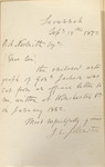Letter, Joseph Eggleston Johnston to O. A. Nesmith, September 14, 1872, by Joseph Eggleston Johnston