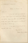 Letter, Charles Francis Adams to J.P. Battershall, November 30, 1864 by Charles Francis Adams