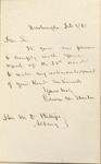 Letter, Edwin Stanton to M.D. Phillips, February 3, 1868 by Edwin M. Stanton