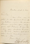 Letter, Benjamin Butler to unknown, October 6, 1871 by Benjamin Butler