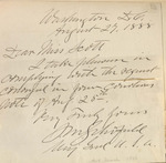Letter, General John M. Schofield to Miss Scott, August 27, 1888 by John M. Schofield