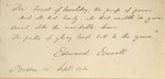 Excerpt from Elegy Written in a Country Churchyard, signed by Edward Everett, September 10, 1860
