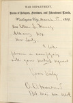 Letter, Oliver O. Howard to Miss Ellen S. Yancy, by O. O. Howard