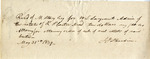 John J. Hardin Attorney Fee Receipt in Abraham Lincoln's Hand,  May 31, 1839