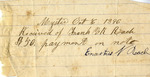 Receipt, Erasters N. Roach to Frank M. R. Roach, October 16, 1896