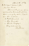 Letter, Edward Bates to [Gail?] Carrington, April 6, 1864