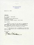 Letter, Bill Clinton to Frank J. Williams, March 18, 1994