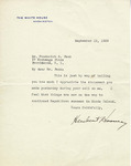 Letter, Herbert Hoover to Frederick S. Peck, September 12, 1929 by Herbert Hoover