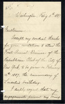 Letter, John G. Nicolay to James P. Foster et al., February 5, 1887
