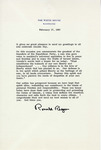 Letter, Ronald Reagan to Lincoln Day Dinner Participants, February 17, 1987 by Ronald Reagan