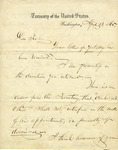 Letter, F. D. Spinner to Henry Lieberman, April 13, 1865