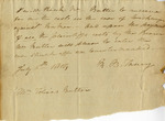 Letter, Roger B. Taney to Tobias Butler, July 6, 1804