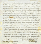 Letter, Zachary Taylor to Unknown, re: William Grandier, October 11, 1844