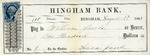 Hingham Bank Check, William Jacobs, August 17, 1864