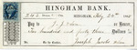 Hingham Bank Check, J. J. and Son, February 24, 1865