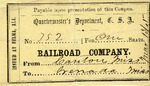 Railroad Ticket from Canton, Mississippi to Grenada, Mississippi