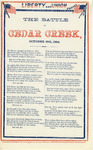Song Lyric Sheet, "The Battle of Cedar Creek," October 19, 1863