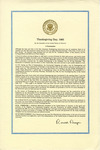 Ronald Reagan Thanksgiving Day Proclamation, 1985
