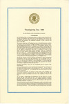 Ronald Reagan Thanksgiving Day Proclamation, 1989