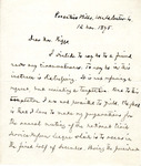 Letter, Carl Schurz to Mrs. Riggs, November 12, 1895