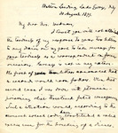 Letter, Carl Schurz to Beaorre, August 39, 1899 by Carl Schurz