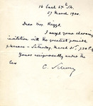 Letter, Carl Schurz to Riggs, March 27, 1900 by Carl Schurz