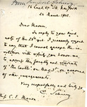Letter, Carl Schurz to C. E. Marion, March 26, 1902