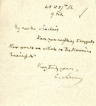 Letter, Carl Schurz to Sinclair, February 9, Year Unknown