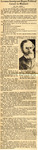 Newspaper Clipping Biographical Sketch of Carl Schurz