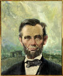 Oil on Board Bust Portrait of Abraham Lincoln by Cecil Calvert Beall