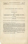 Captain John Rodgers, United States Navy: message of the President of the United States, recommending a vote of thanks to Captain Rodgers for eminent skill and zeal in discharge of his duties by United States. President (1861-1865 : Lincoln)