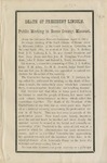 Death of President Lincoln : Public Meeting in Boone County, Missouri.