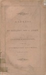 Address of His Excellency John A. Andrew, to the Two Branches of the Legislature of Massachusetts, January 8, 1864. by John Albion Andrew