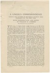 A Lincoln Correspondence :twenty-two letters of historical interest here published for the first time